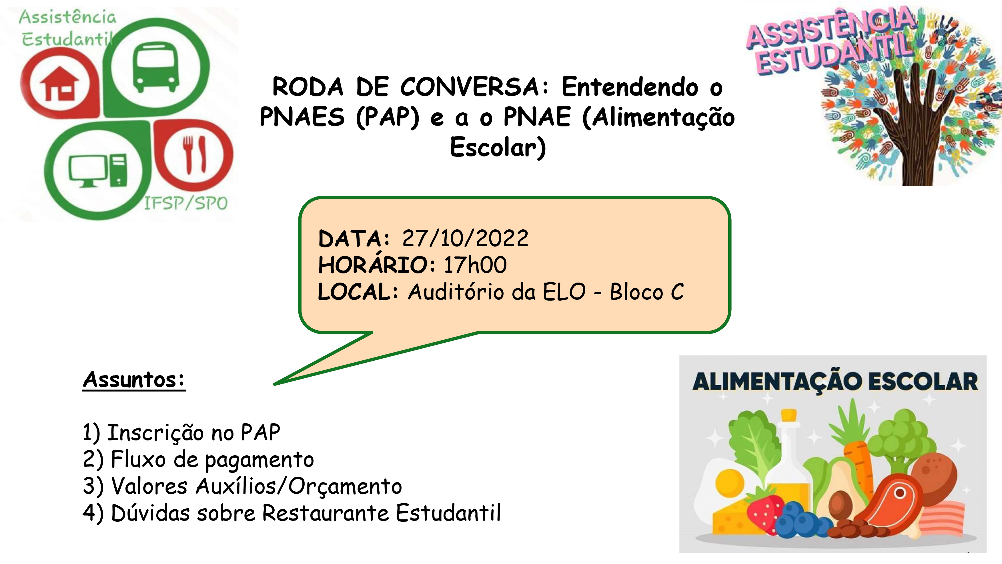 Roda de conversa entendendo o PAP e a alimentação escolar