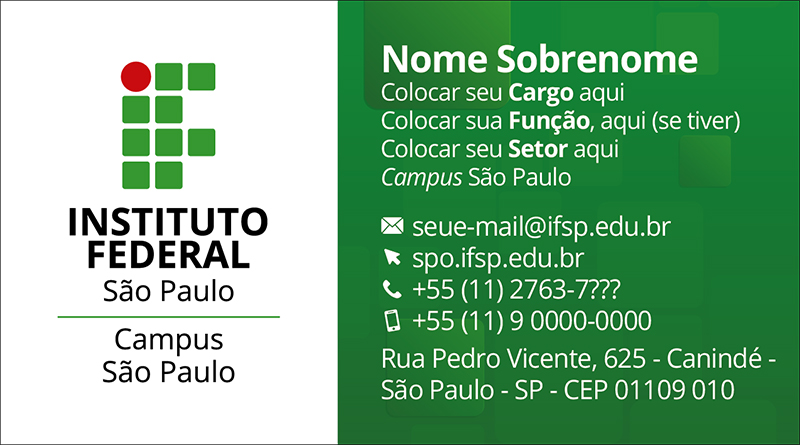 Cartao de visita IFSP SPO Modelo geral